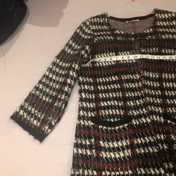 CLEO | Houndstooth Open Coatigan Sweater - Picture 11 of 16